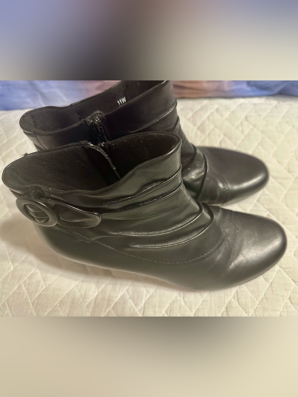 🎄 Cobb Hill by New Balance black leather ankle boots women’s 11W wide
